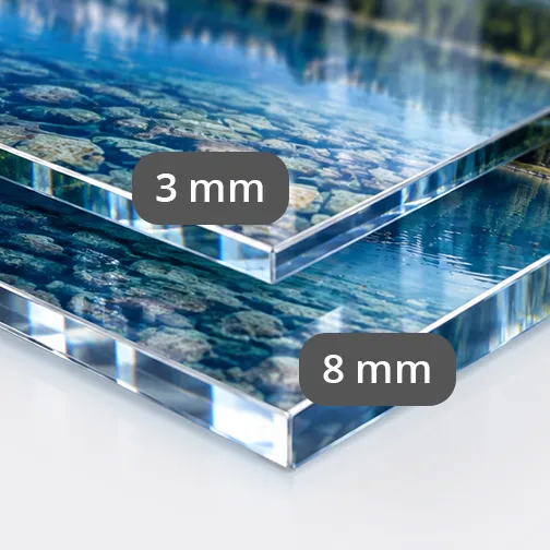 acrylic glass details edge comparison