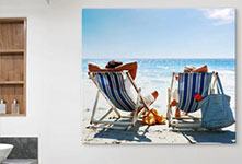alu dibond deck chairs beach