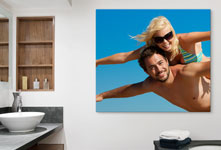 bathroom couple blue sky acrylic glass