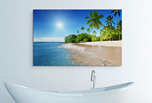 canvas meditteranean beach over sink