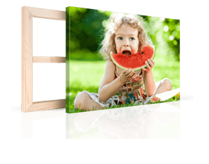 girl eating melon canvas print