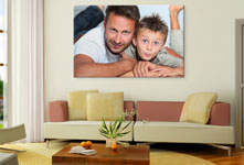 living room father son acrylic glass