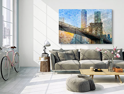 living room mosaic bridge