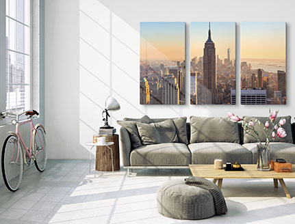 living room multi panel skyline